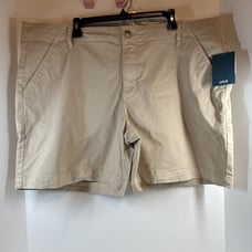Jag Women's Chino Shorts Mid Rise Short 7 Inseam Khaki Zip Close Size 22W