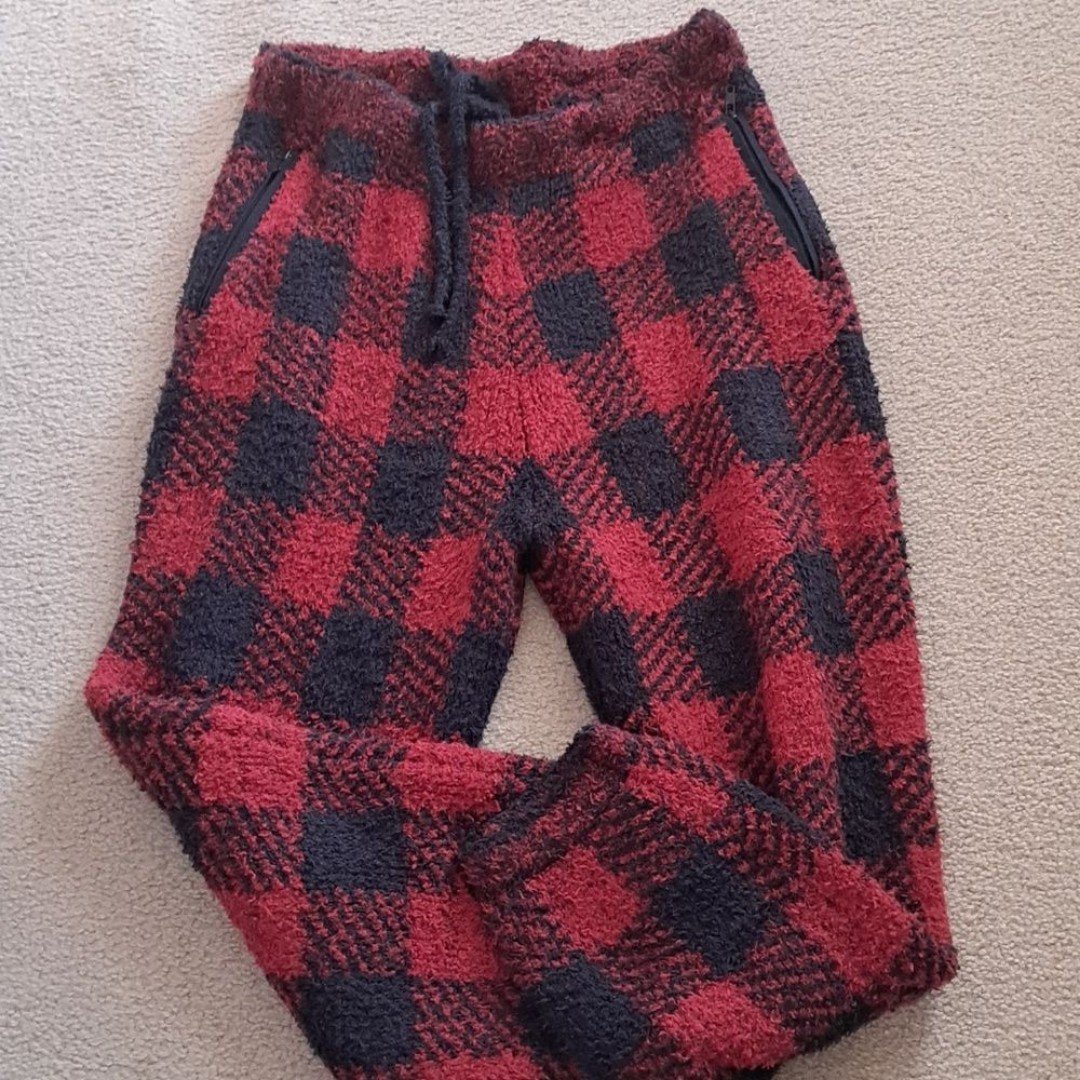 LARGE/ XLARGE SKIMS UNISEX BRICK BUFFALO CHECK COZY KNIT JOGGER