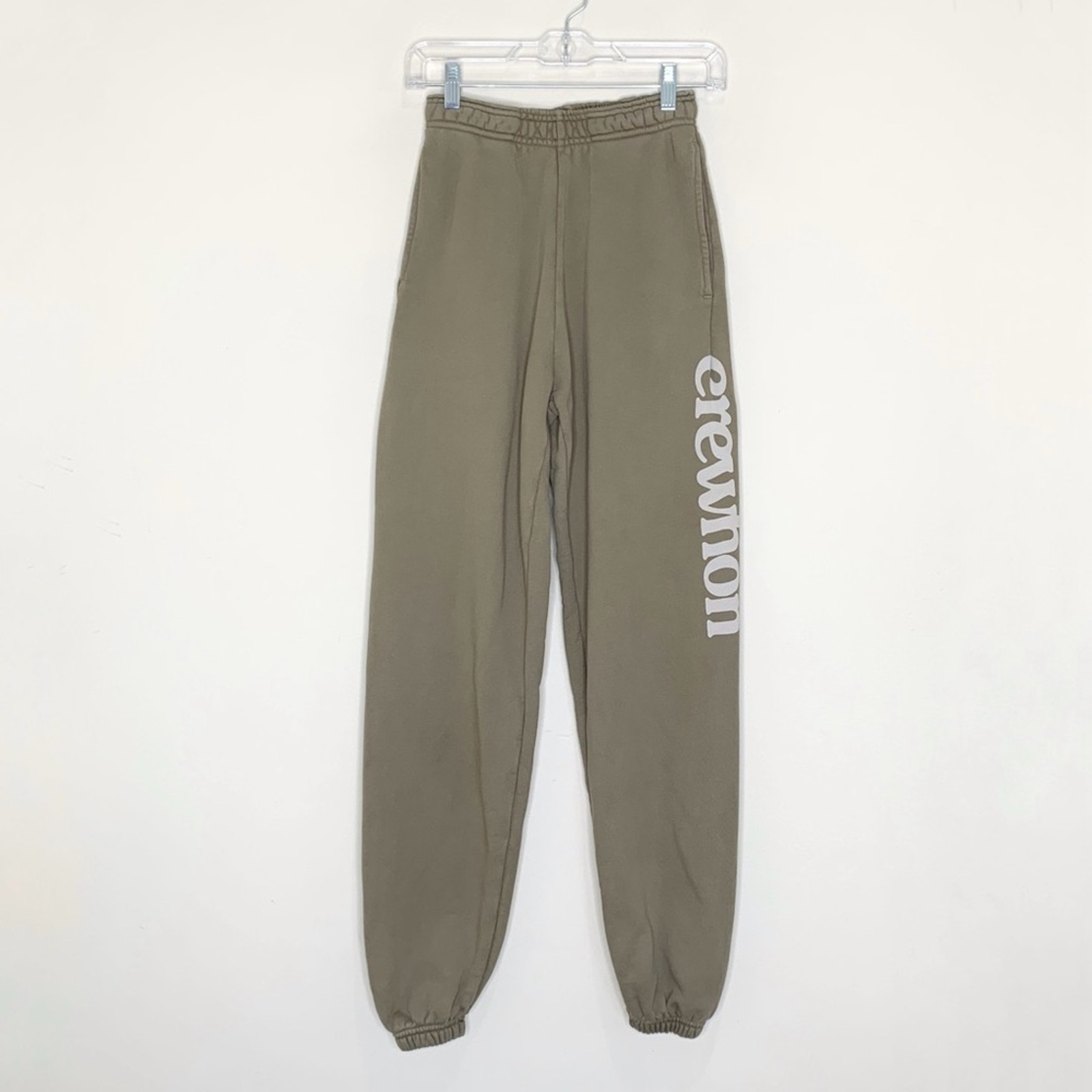 Erewhon Logo Sweatpants (Sz XS) Spellout French Terry Seaweed Green