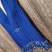 NEW Royal Blue Hand Knitted Knit Long Shawl Wrap Boho Hippie Fringed Topper