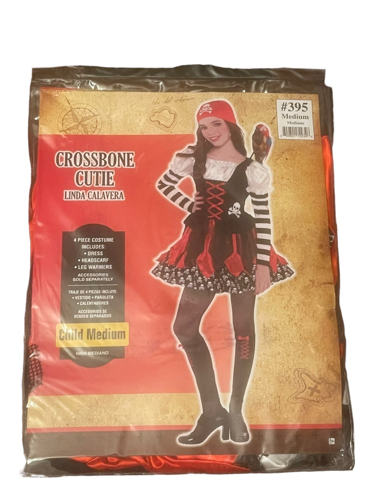 Girls' Crossbone Cutie Pirate Child Costume MEDIUM NEW