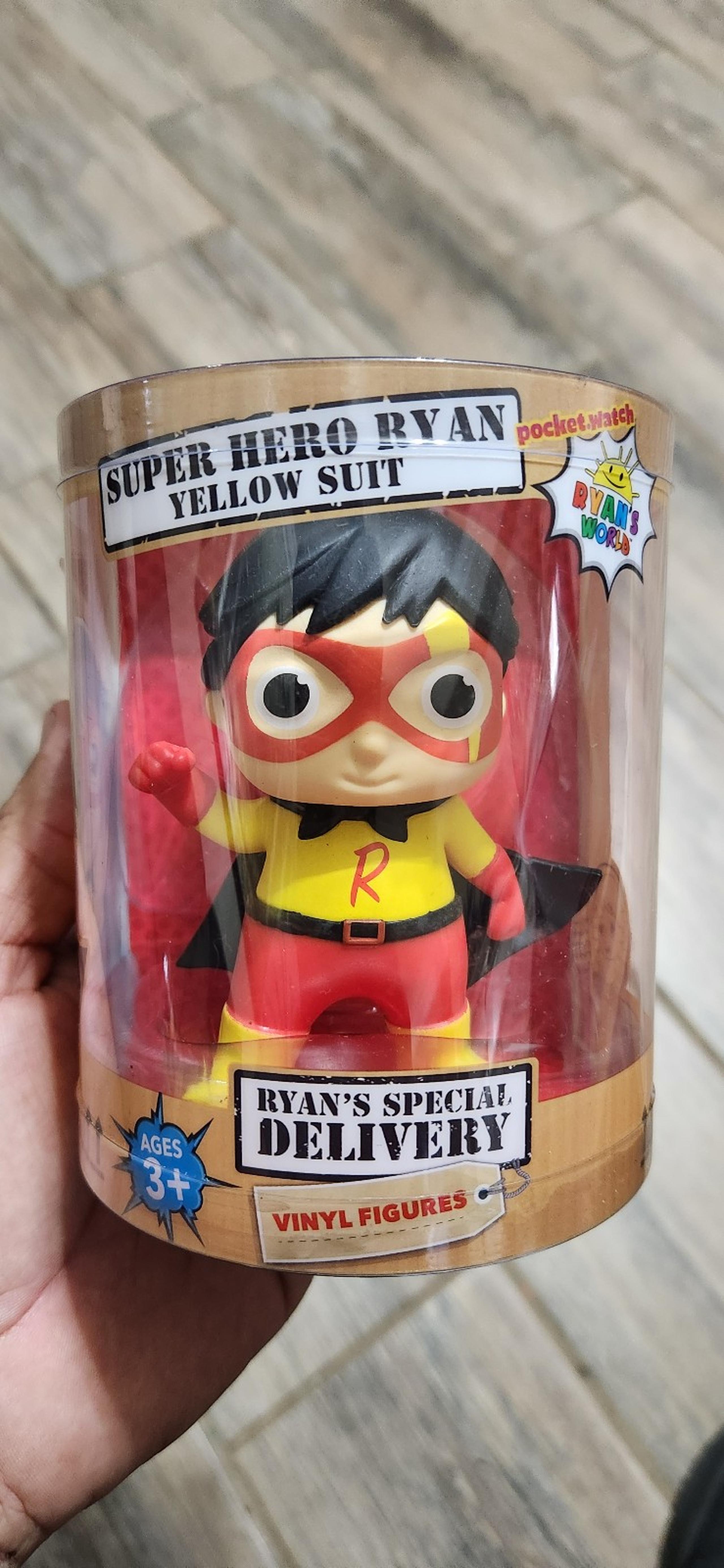 Ryan's World Special Delivery SUPER HERO RYAN Yellow Suit - Vinyl 4" Figure