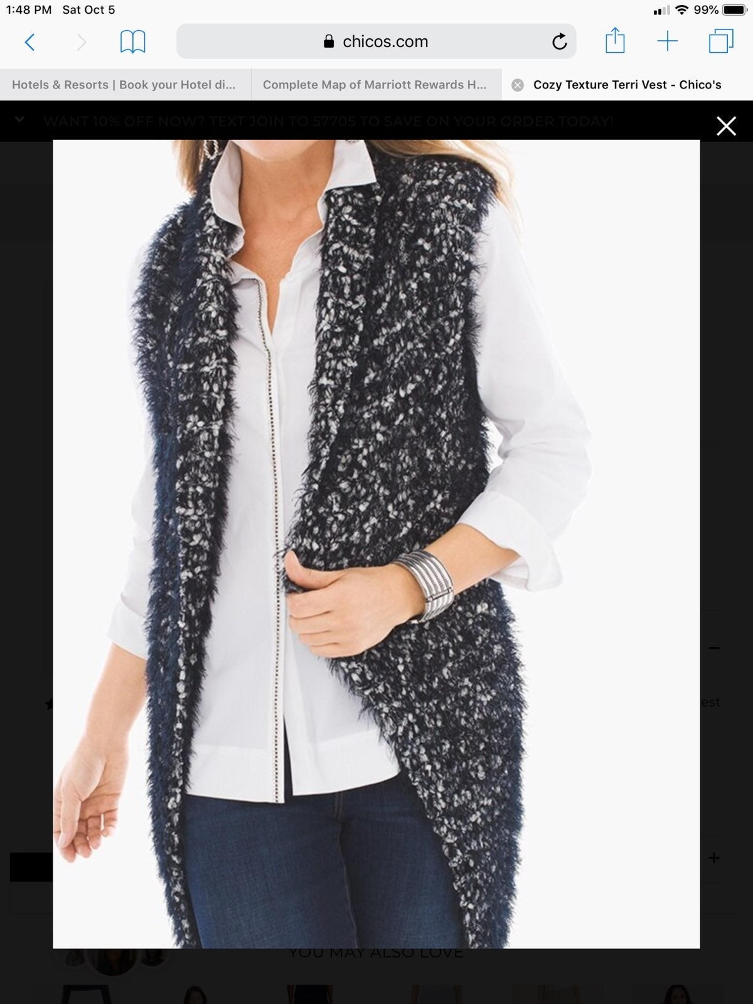 Chico's Textured long sweater vest L
