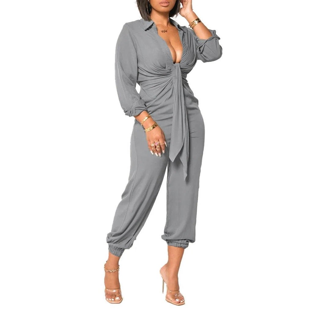 Jumpsuit with Elastic on Ankle