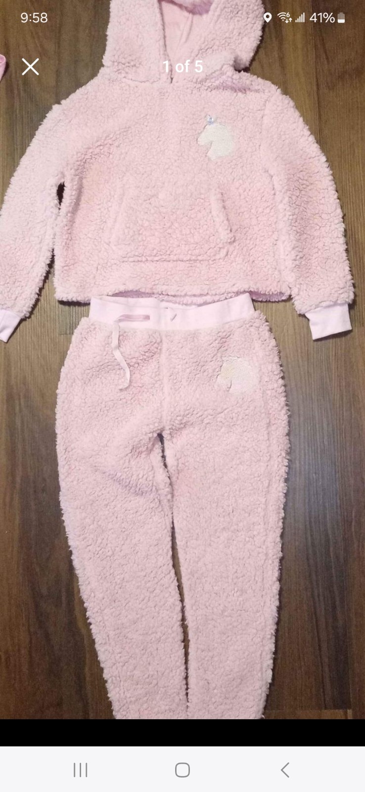 NWOT Epic Threads Sz S (6/7) Two Piece Fleece Set in Pink with Hoodie