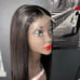 100 % Virgin Human Hair 180% density 4×4 HD Straight 18in Closure Wig