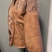 Vintage ADA 1980s Leather Tan Patchwork Bomber Jacket Woman's Small
