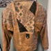 Vintage ADA 1980s Leather Tan Patchwork Bomber Jacket Woman's Small