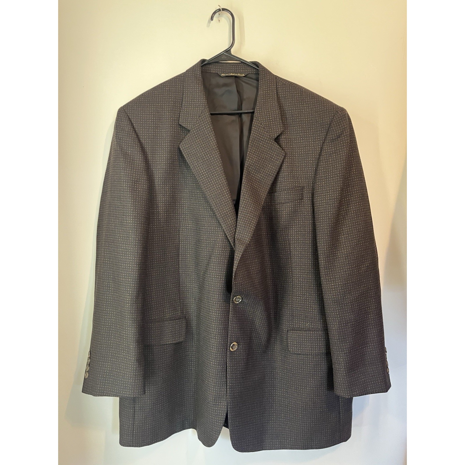 Beecroft & Bull Jack Victor Plaid Check Blazer Mens Size 48 L Gray 100% Wool