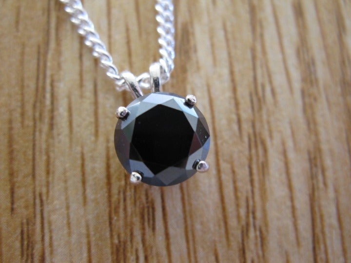2.27ct 100% Real Natural Black Diamond Necklace, Certificate of Authenticity