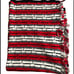 Aztec Hand Made Afghan Throw Black White Red Gray 70X58 W/Fringe Campfire Nights