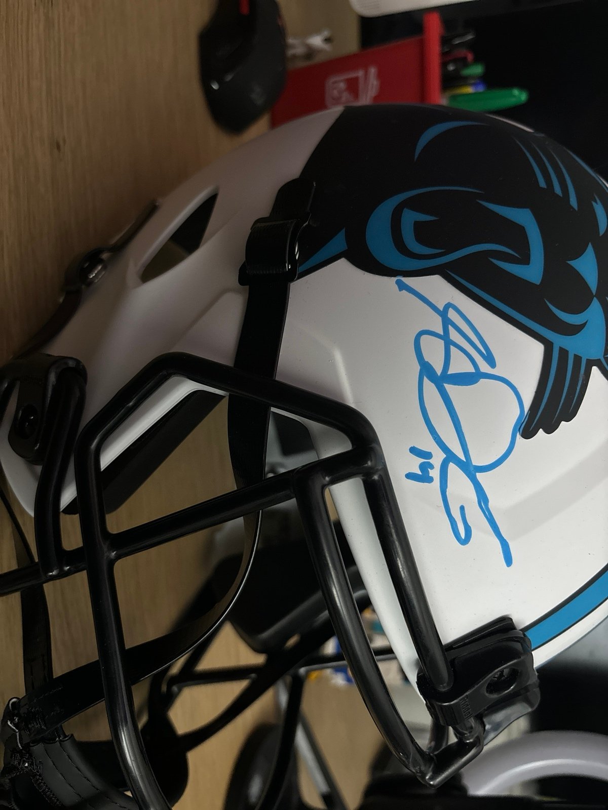signed Sam darnold panthers helmet