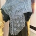 crocheted. hand knitted shawl