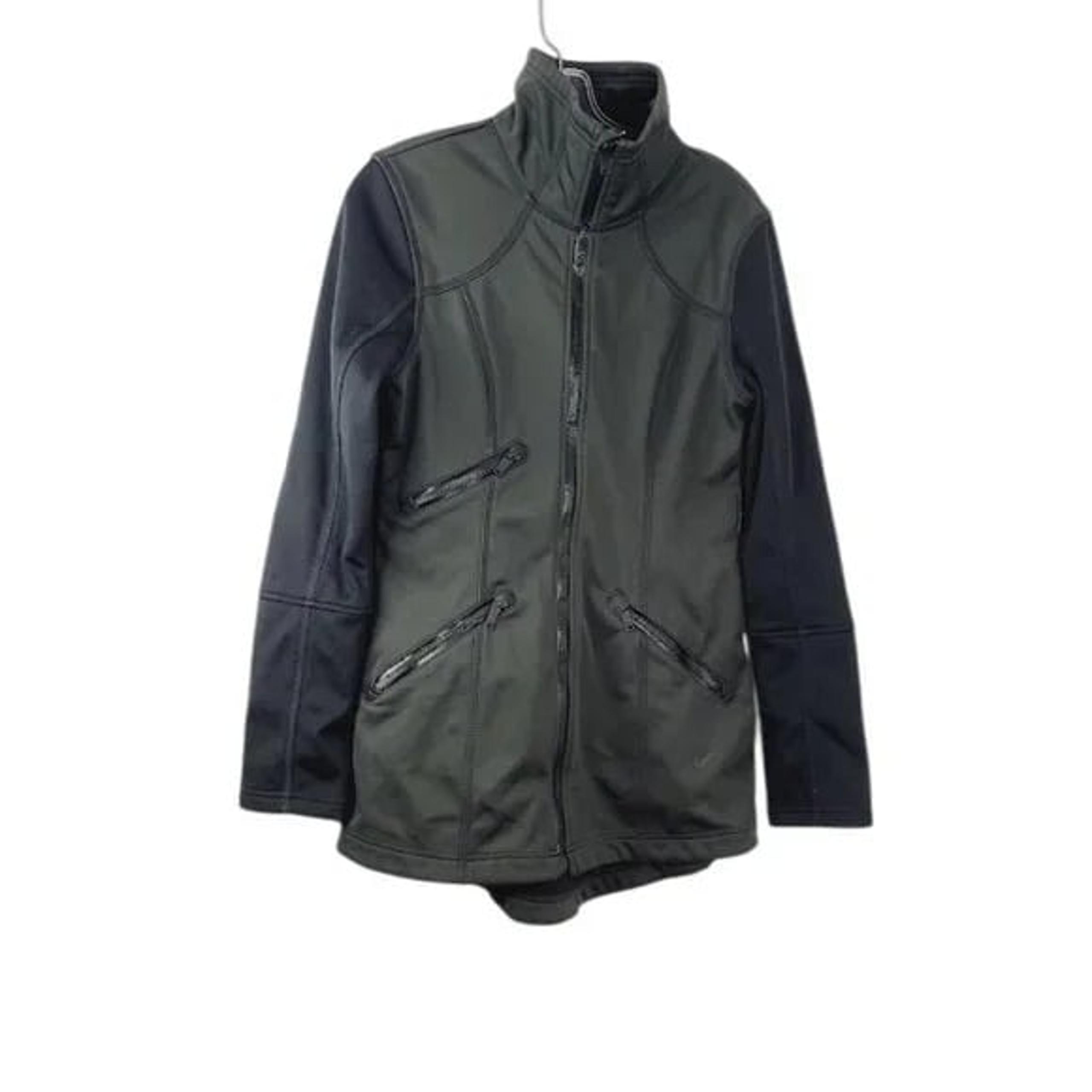 Zella Women's Green Black Front Zips Classic Forest Athletic Winter Jacket Sz XS