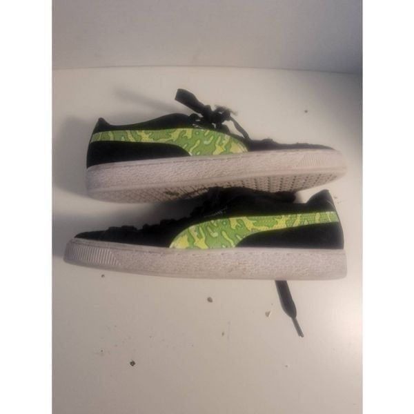 Puma X Rick And Morty Men's Black Jasmine Green Low Top Suede Sneakers Size 7