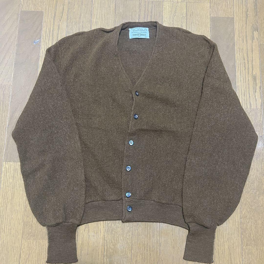 Rare, Vintage 60s 70s Robert Bruce Brown Cardigan, Size L