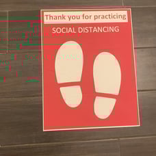 Social distancing stickers 17x22