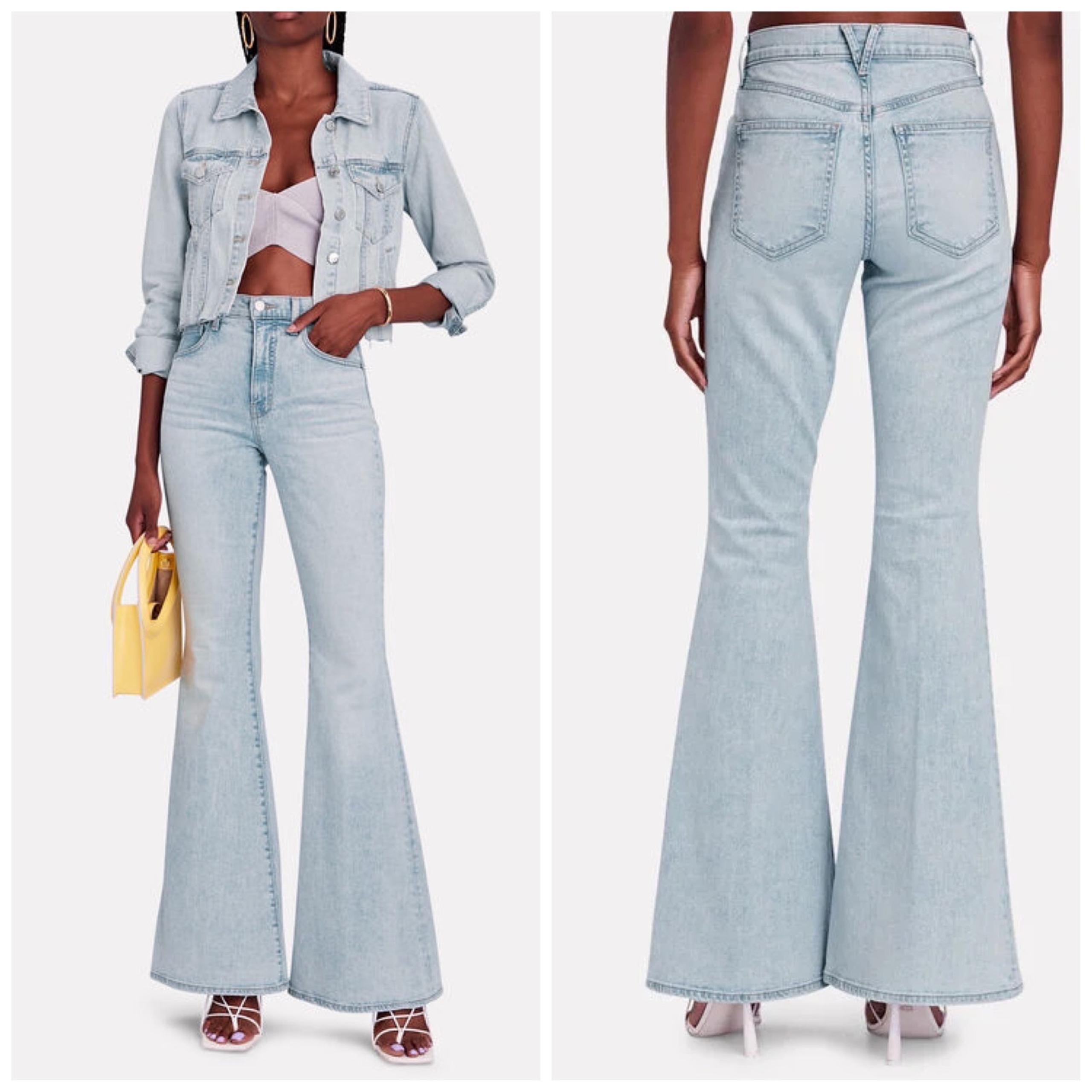 NEW Veronica Beard Sheridan Bell Bottom Jean Sky Wash