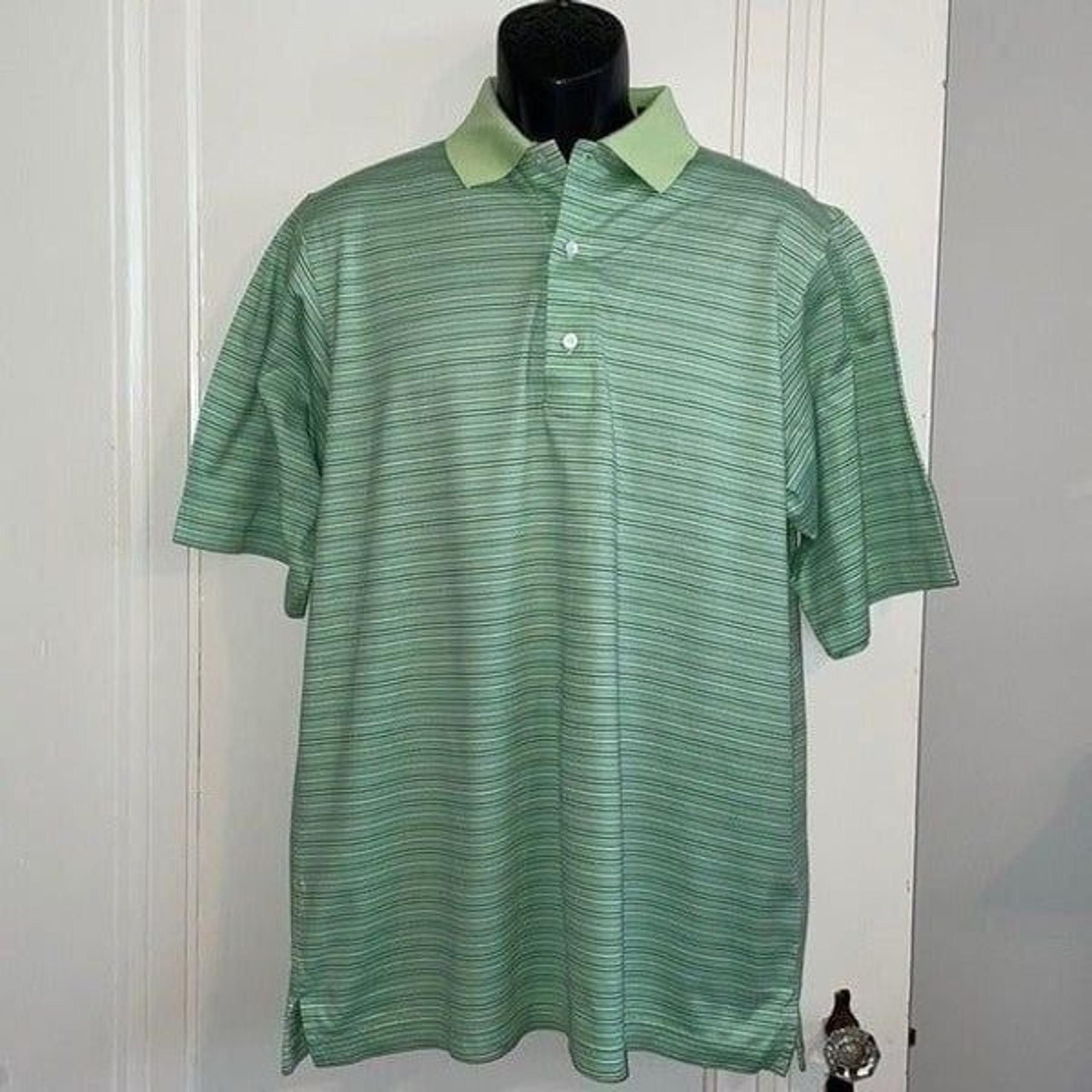 Carnoustie light green striped polo shirt