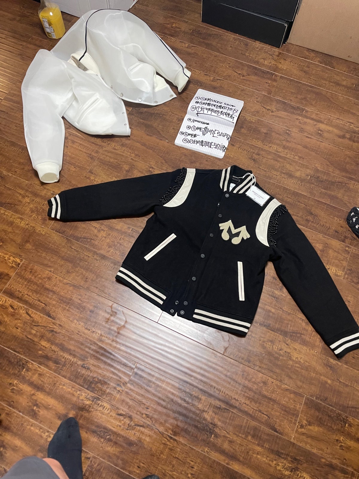 Midnight Studios Chandelier Black Varsity Jacket size L