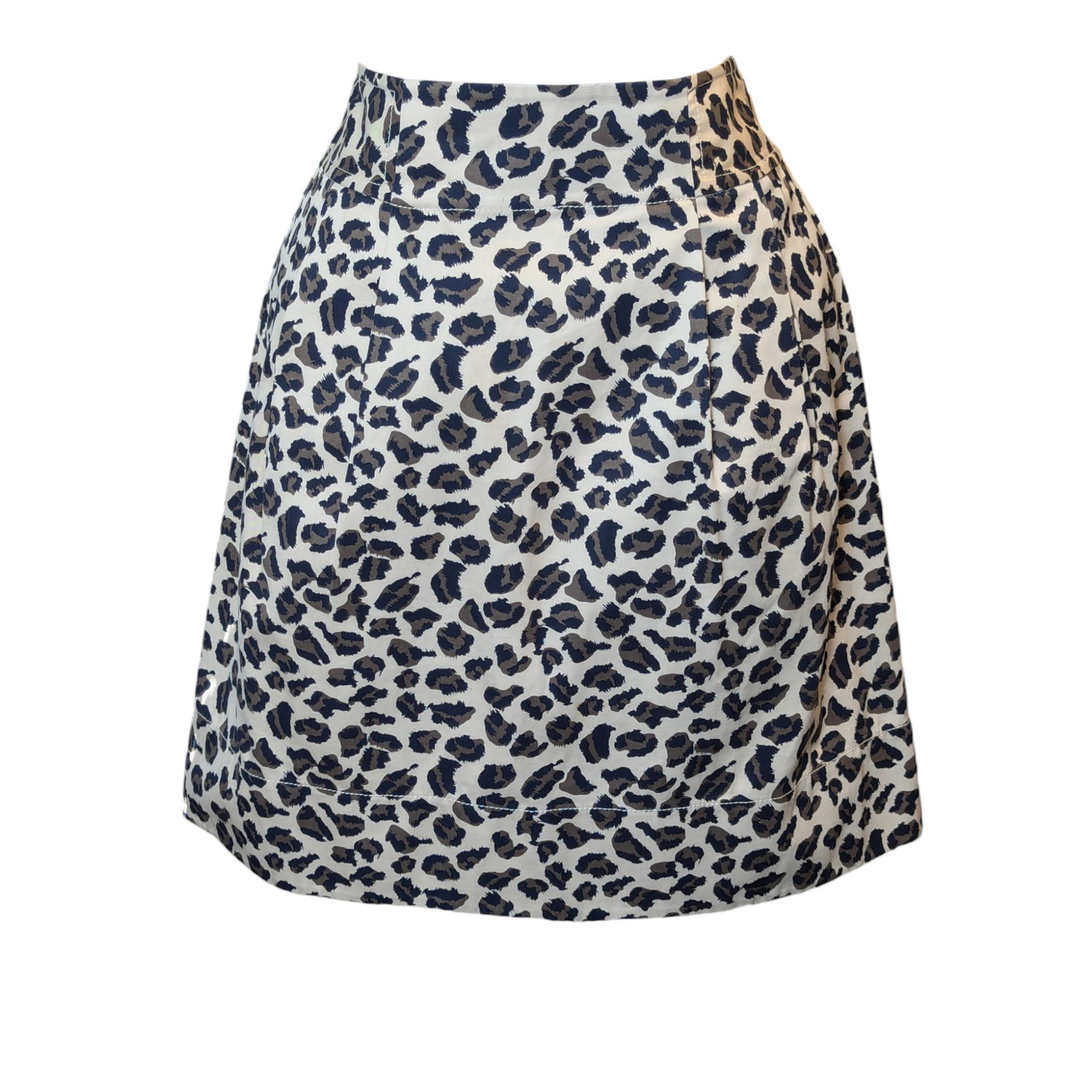 Marc By Marc Jacobs Size 4 Leopard Print Pleated Skirt Back Zip with Pockets