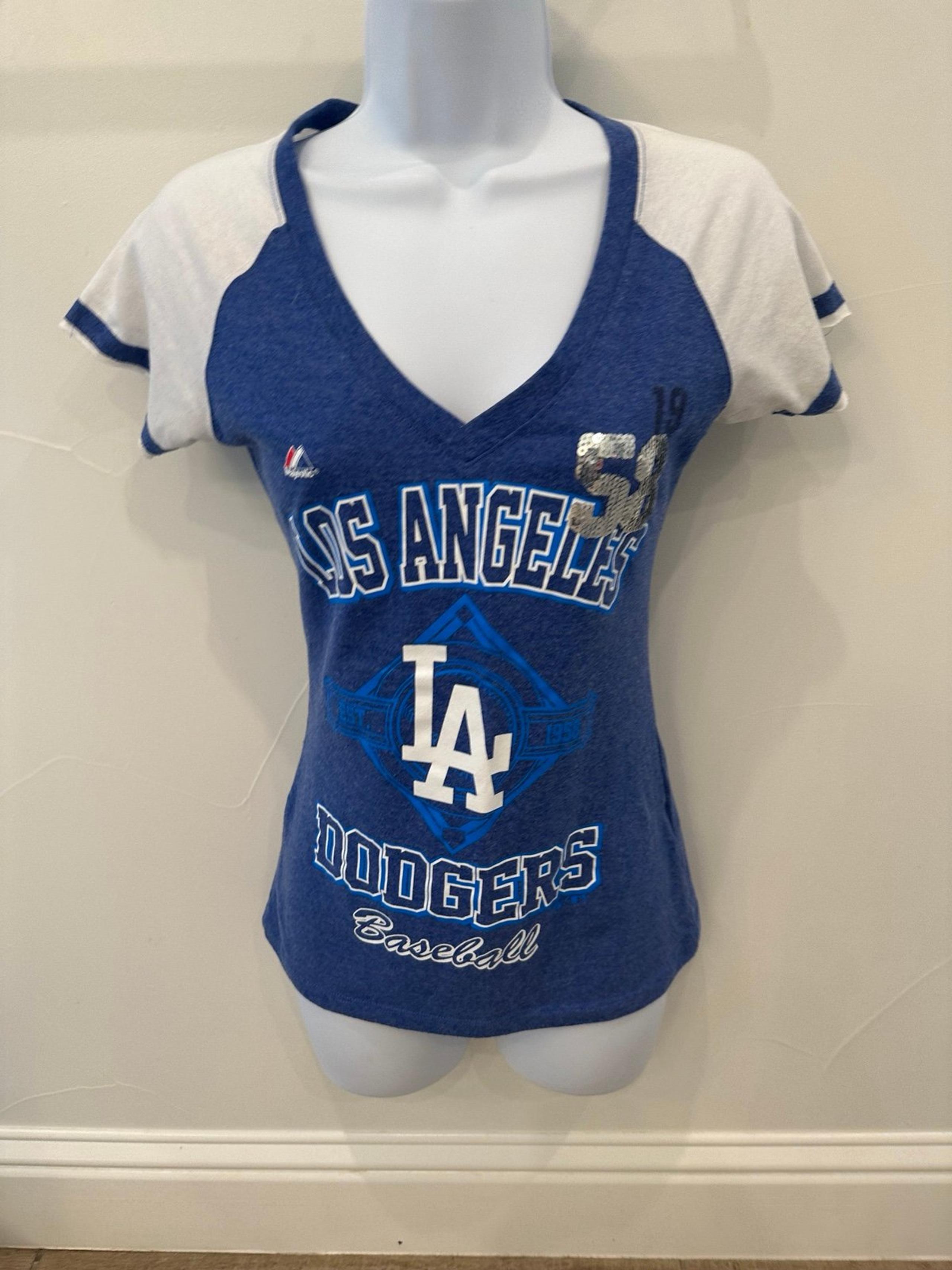 EUC - LA Dodger blue sequin tee - Small