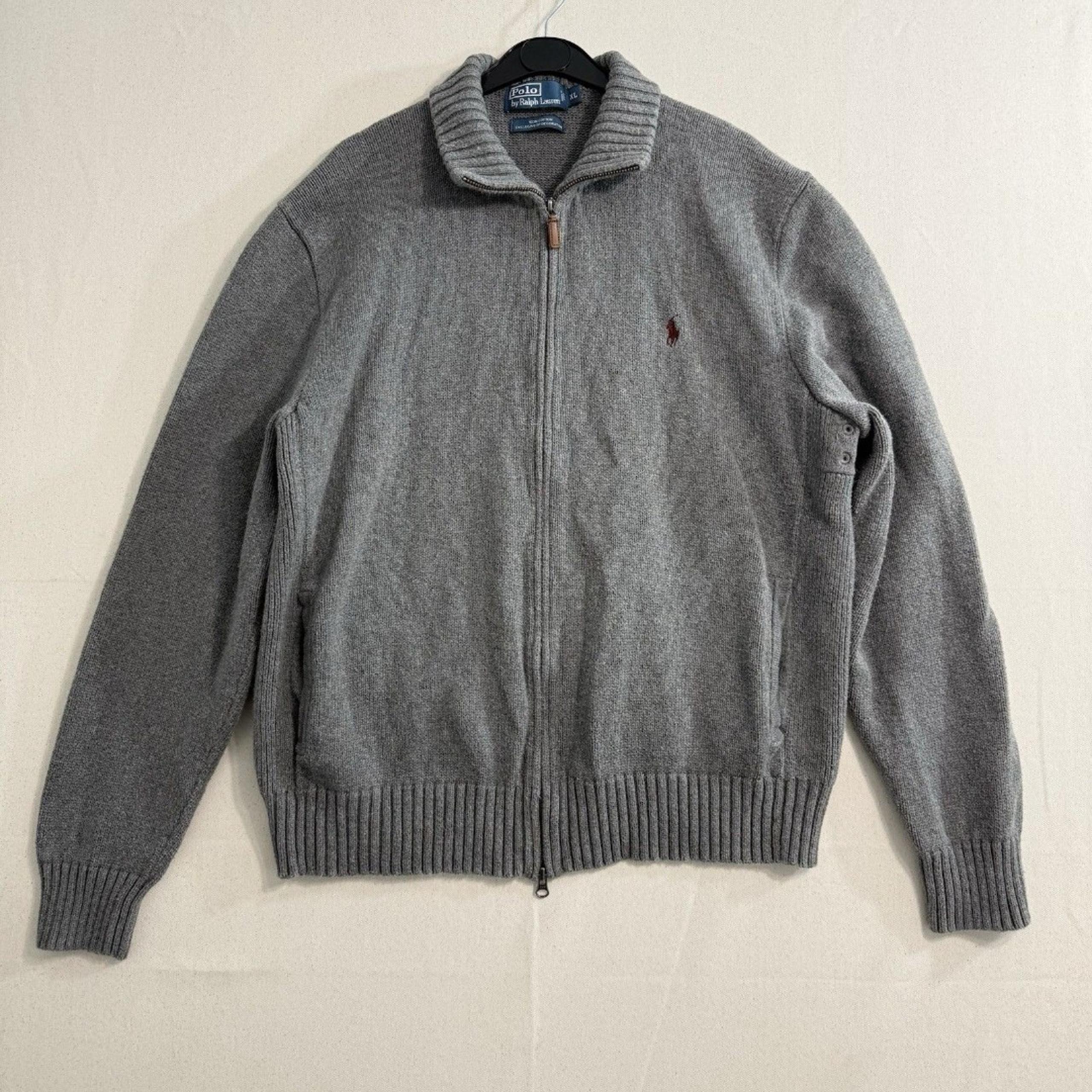 Polo Ralph Lauren Men Grey Full Zip Sweater Size X-Large