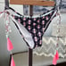 New VICTORIA’S SECRET boho patterned bandeau tassel string bikini swimsuit 36C/M