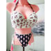 New VICTORIA’S SECRET boho patterned bandeau tassel string bikini swimsuit 36C/M