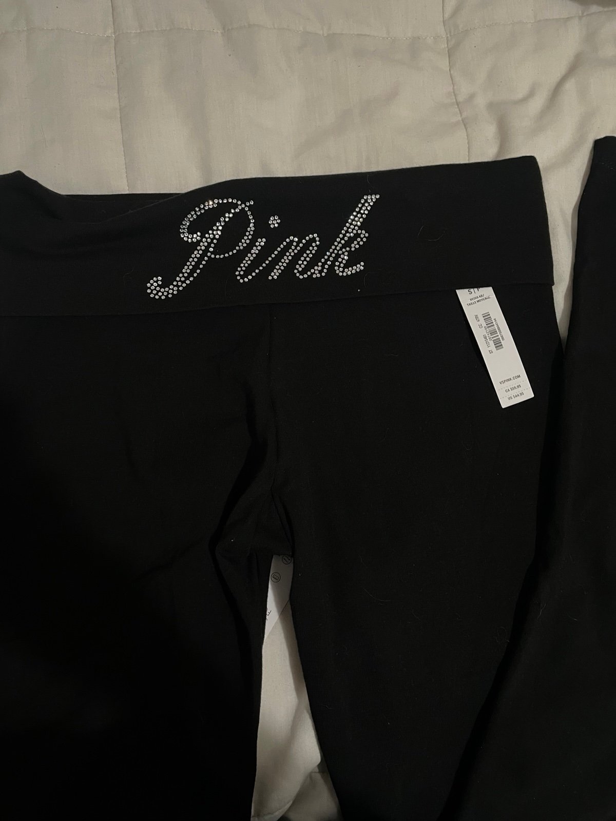 NEW PINK rhinestone flare leggings