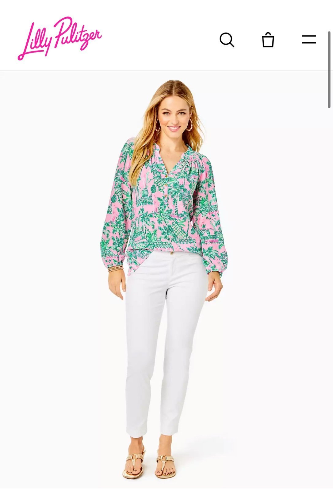 Lilly Pulitzer Resort White Pants Skinny Ankle Kelly Chino womens sz 2