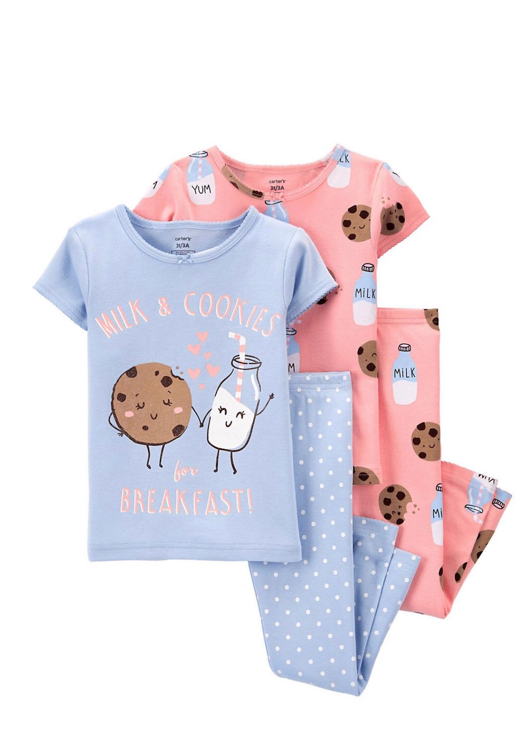 Nwt carters cookies & milk pajamas 5T 5