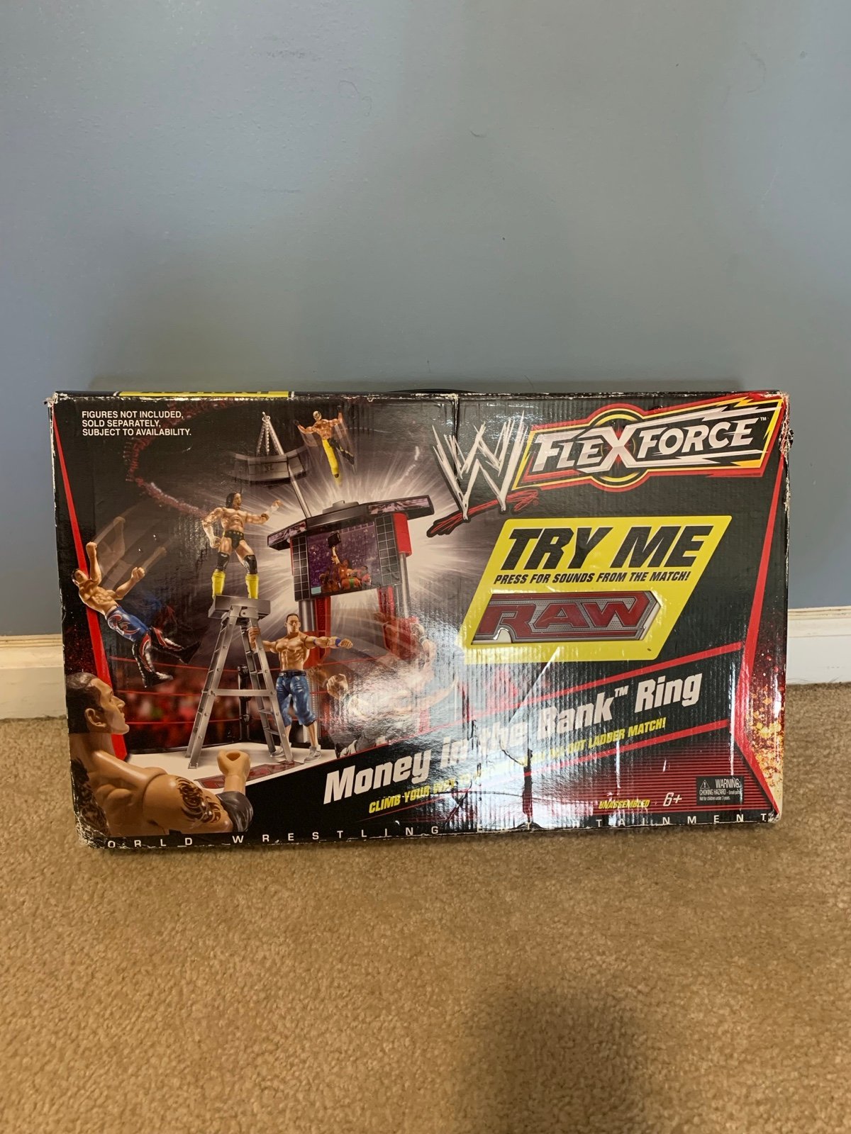 2010 Mattel Flex Force Wrestling Ring MISB New WWE Rey Cena MONEY IN THE BANK