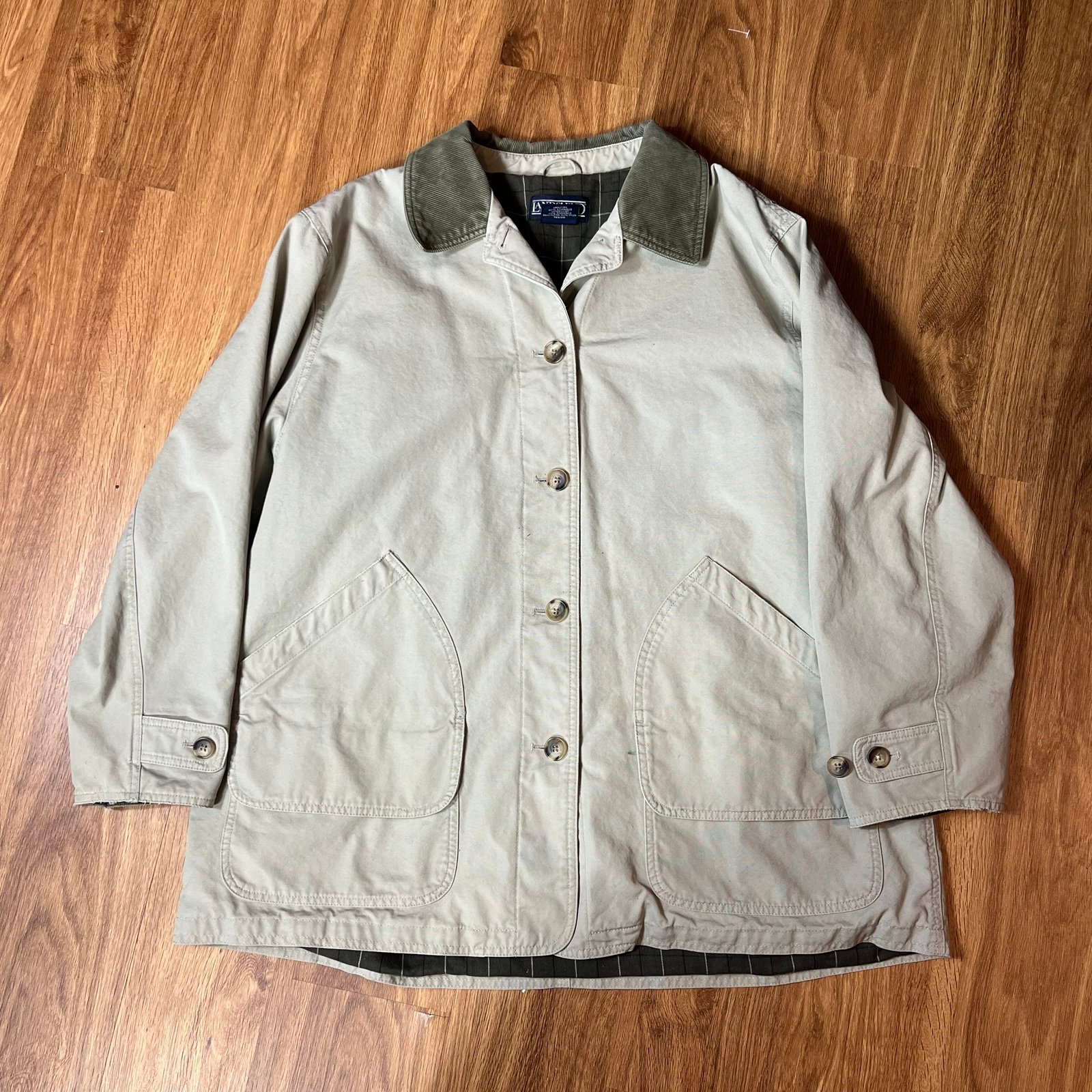 Lands End Cream corduroy Barn Coat Chore Coat 2x regular