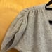 Henri Bendel Gray 100% Cashmere Sequin Hem Short Sleeve Sweater Top, Large