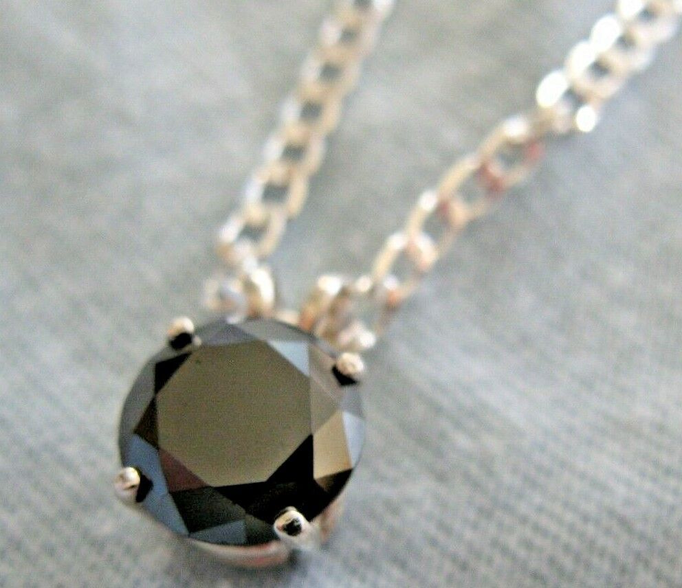 2.26ct BLACK DIAMOND NECKLACE,CERTI FICATE OF AUTHENTICITY,F REE DIAMOND TESTER