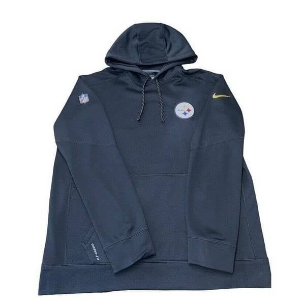 Pittsburgh Steelers Nike Therma-Fit Hoodie NFL On Field Apparel Mens XL Black