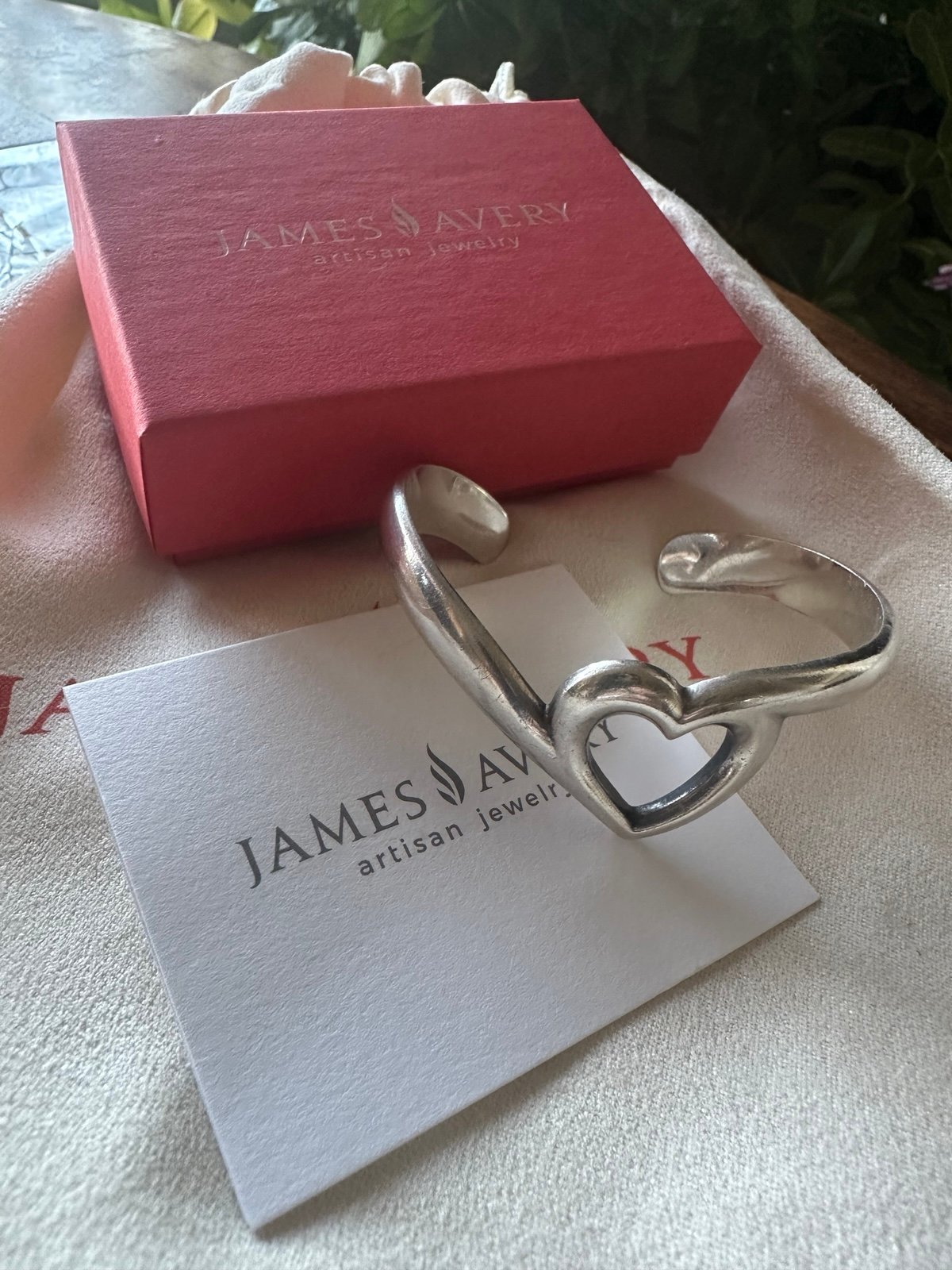 (retired) James Avery Sterling Open Heart Cuff Bracelet