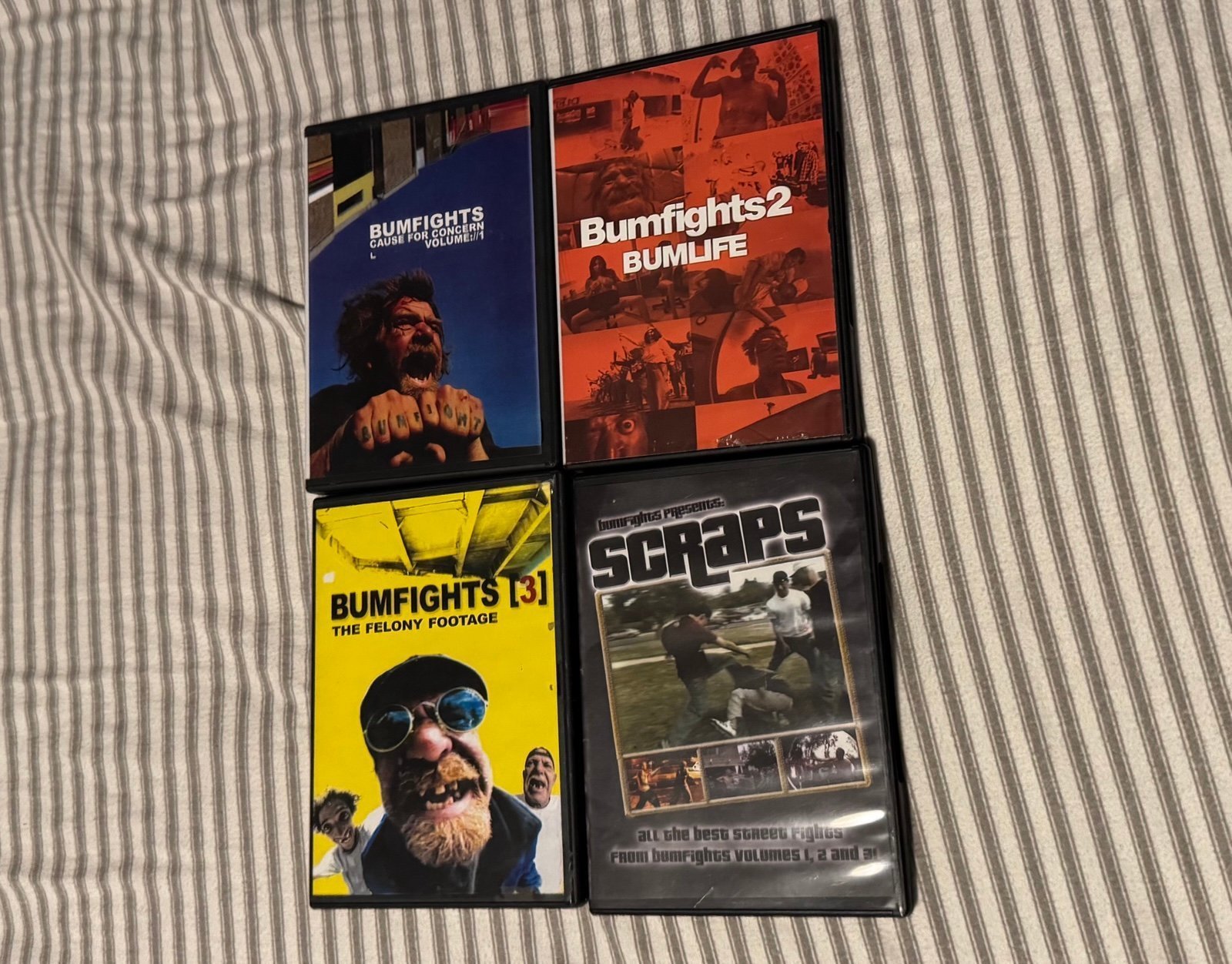 Rare Bumfights DVD Collection (Vol. 1, 2, 3, & Scraps) *TESTED! READ DESC!*