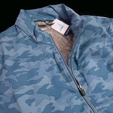 Johnnie-O Rippen Lightweight Puffer Large Full Zip Slate Blue Camo Vest 178