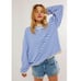 New Free People Cobalt Combo Striped Camden Sweatshirt XS