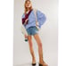 New Free People Cobalt Combo Striped Camden Sweatshirt XS