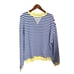 New Free People Cobalt Combo Striped Camden Sweatshirt XS