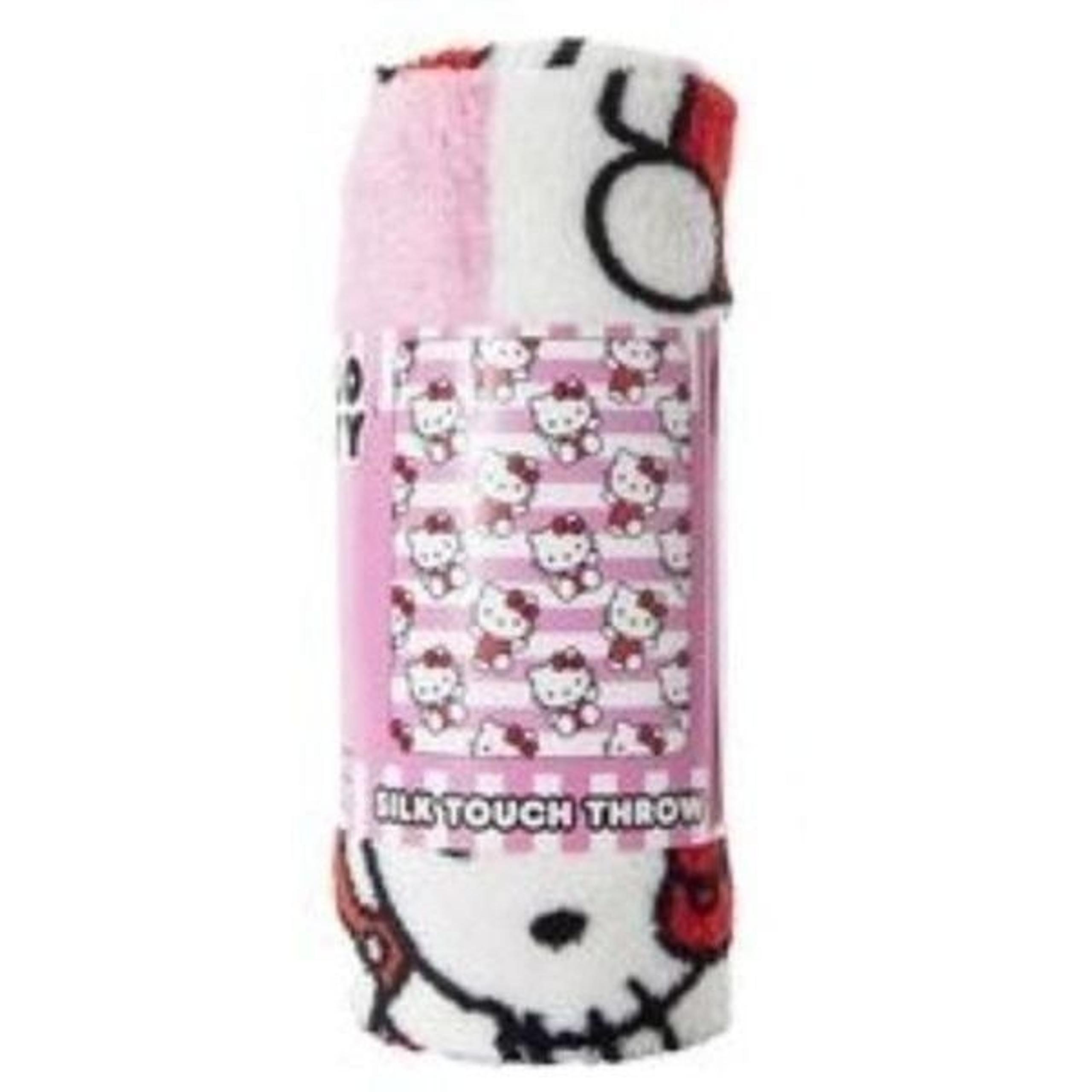 NEW! Hello Kitty Striped Silk Touch Blanket 40in x 50in!
