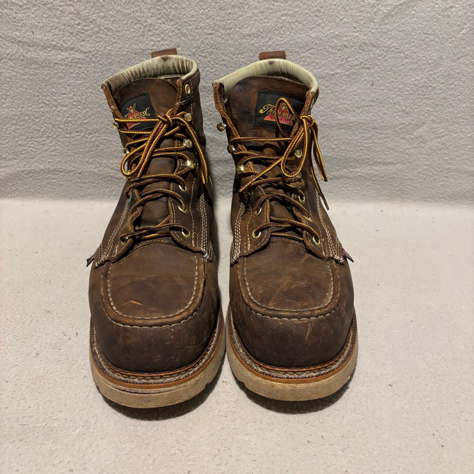 Thorogood Men's 6 Leather Moc Steel Toe Work Boots Brown Size 11.5 D USA made