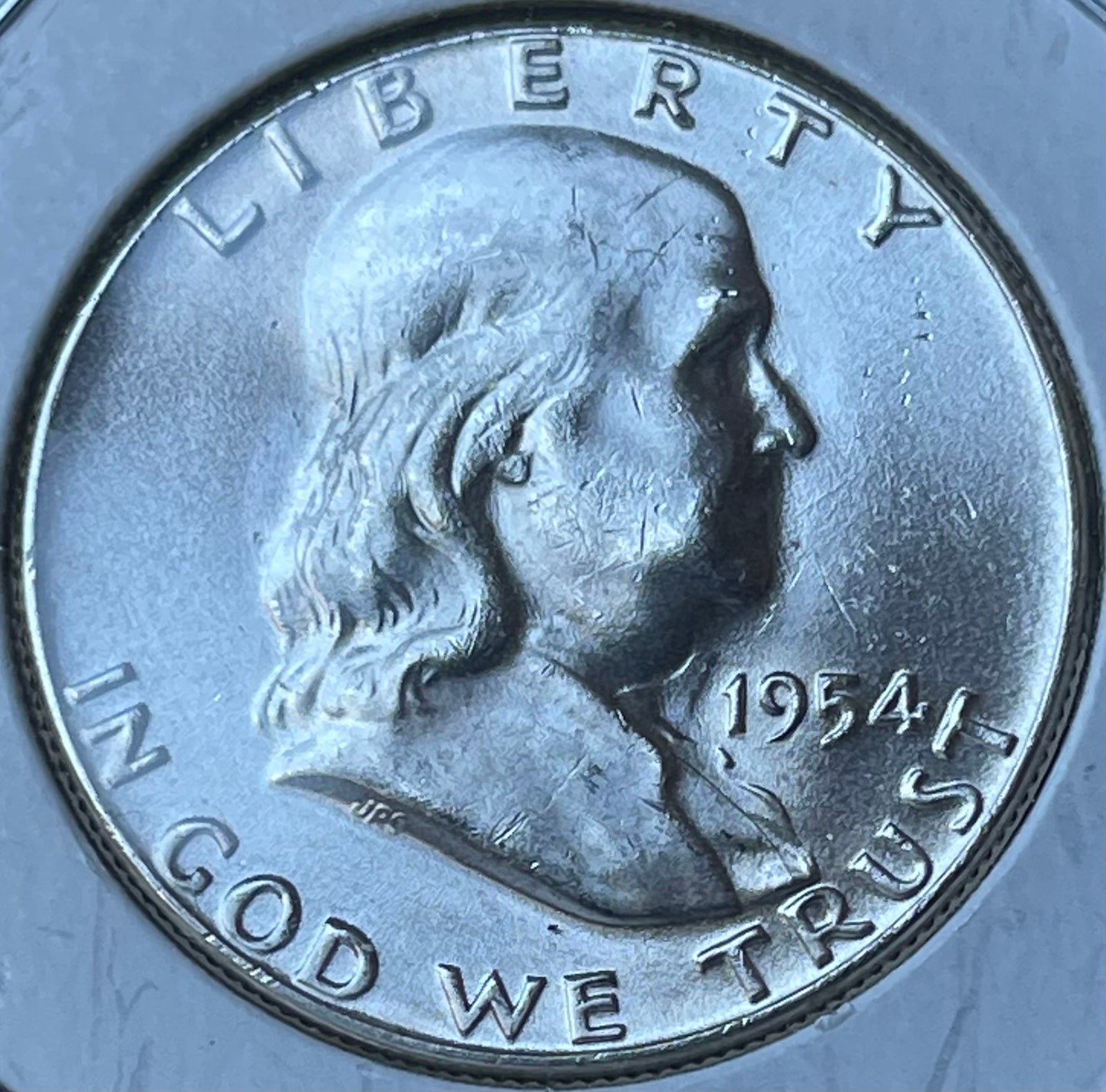 1954-P Franklin Silver Half Dollar ~ FS-401 “Bugs Bunny” CHBU/MS63+ Condition