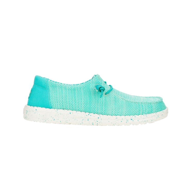 Hey Dude Wendy Stretch Sox Ceramic Blue Women’s Shoes, Slip-on Loafers, Wide