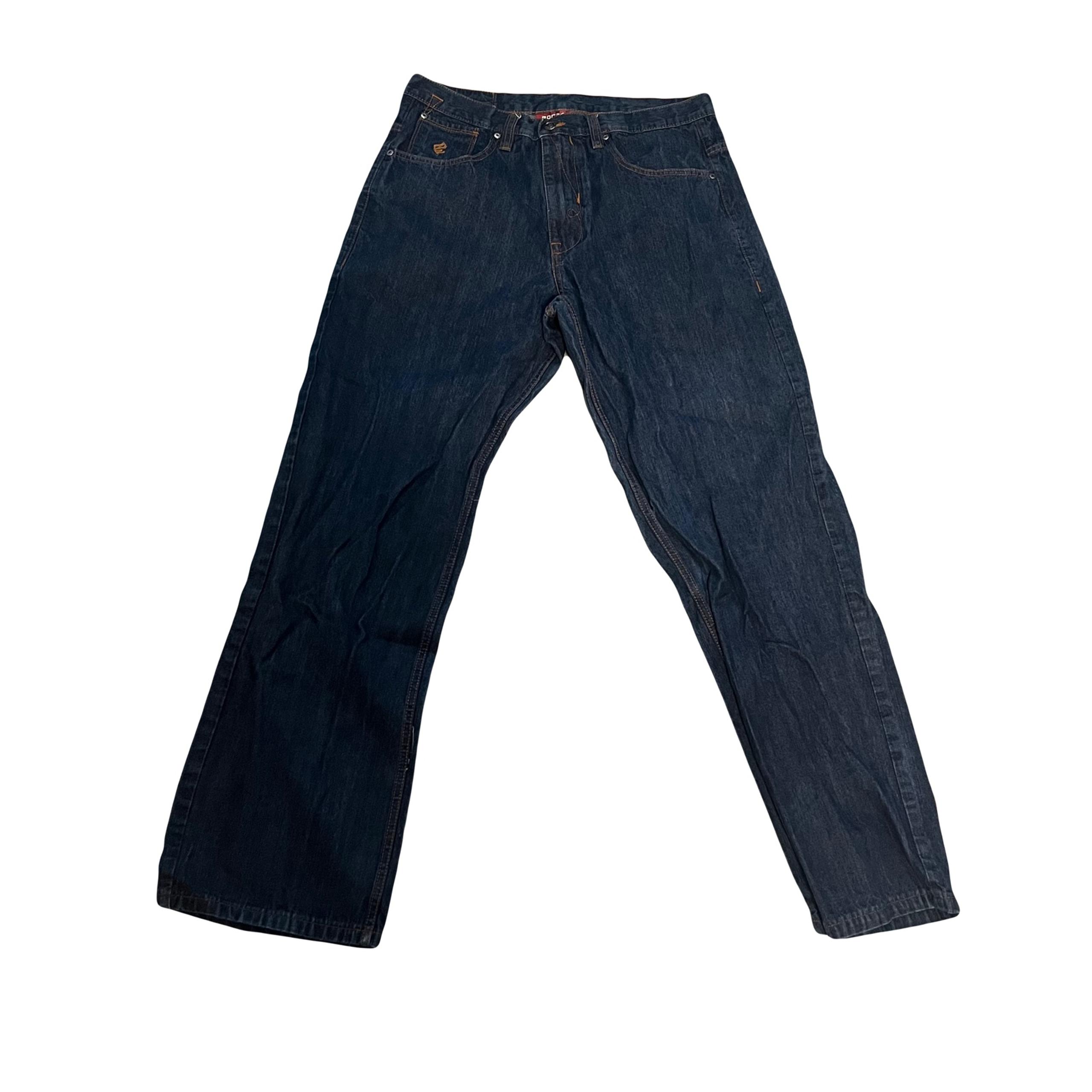 Rocawear Mens Dark Wash Embroidered Baggy Jeans- Size 36x32