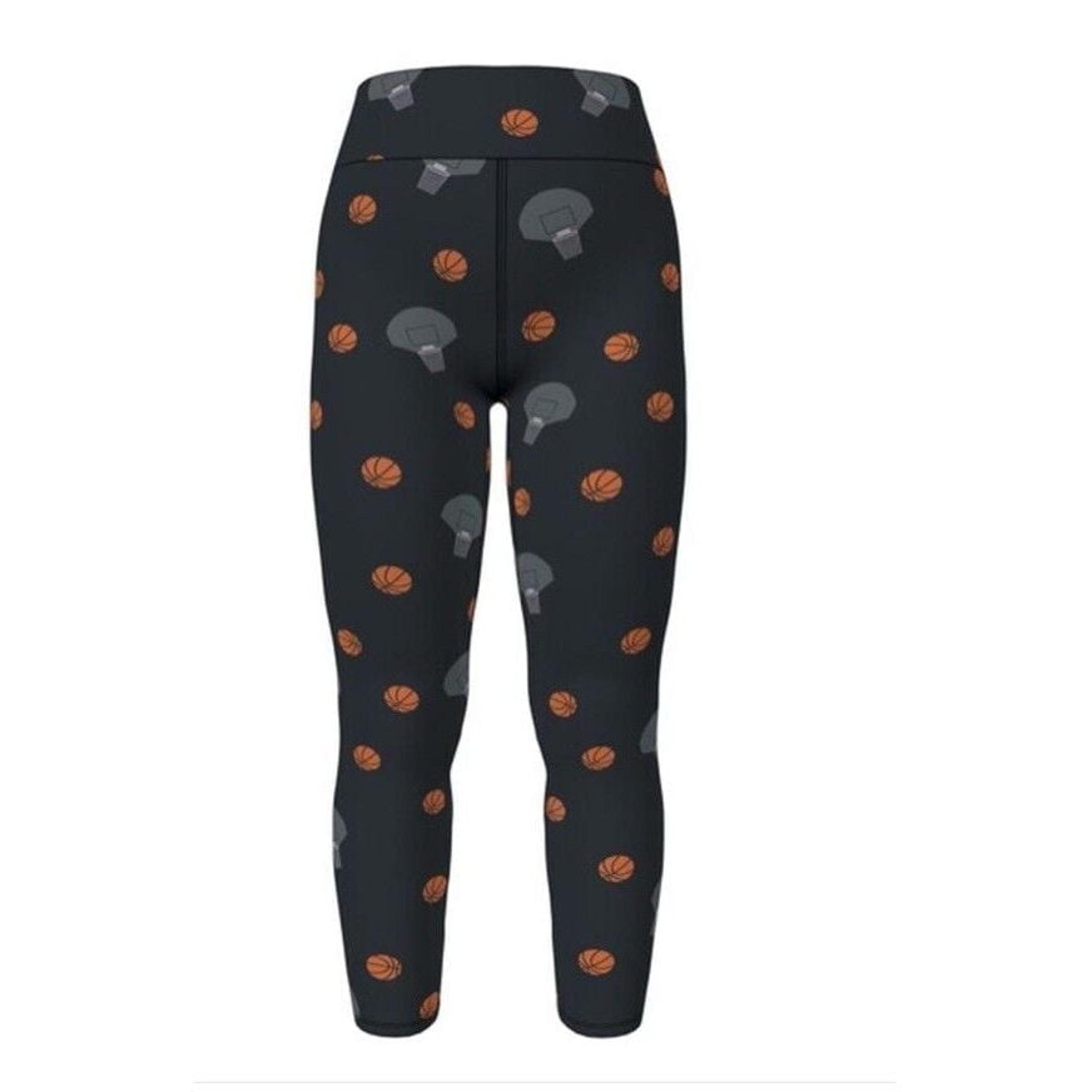 LuLaRoe Womens Leggings Size TC Black Basketball Balls Hoops Sports NWT
