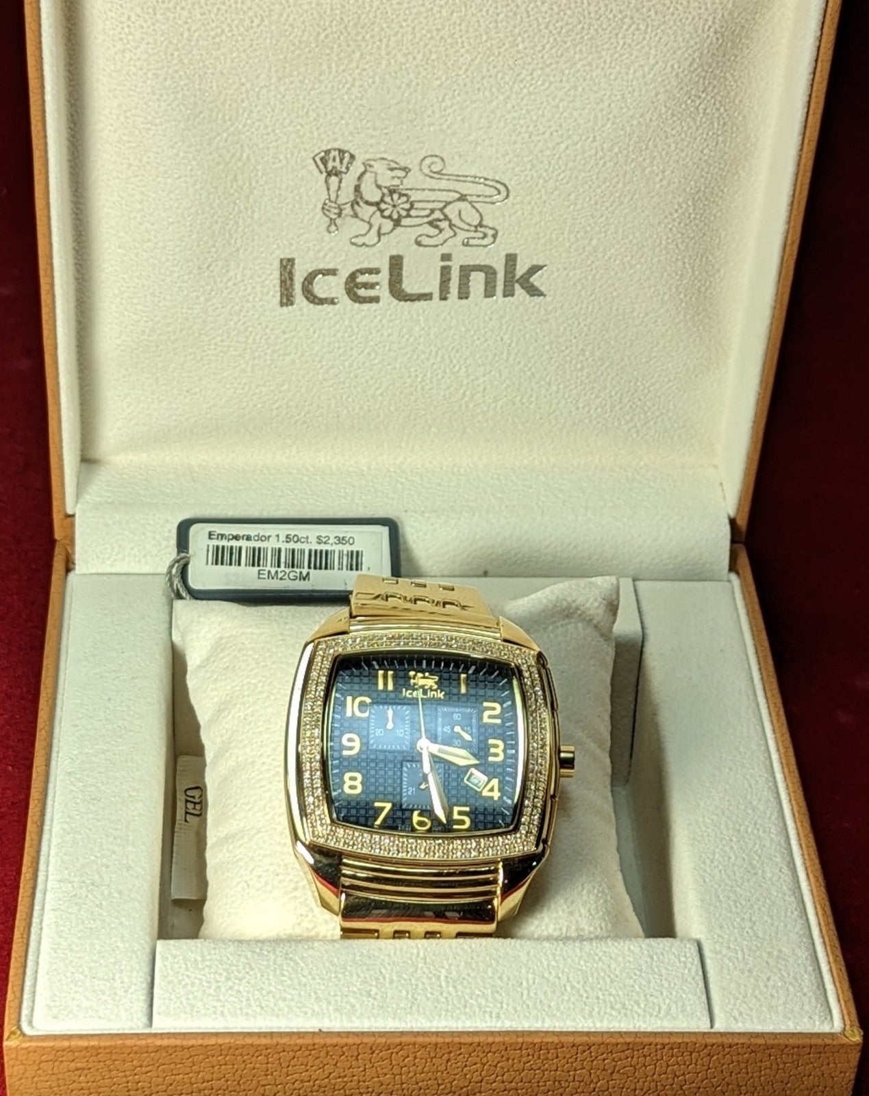 Icelink Emperador 1.50ct. Diamond Gold Colored Stainless Steel Watch